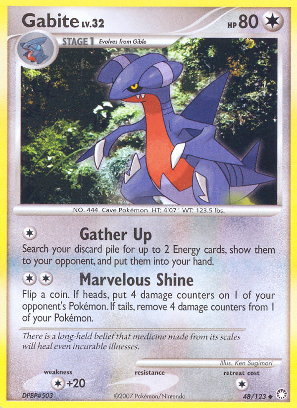 Gabite dp2-48 Uncommon from Mysterious Treasures Set