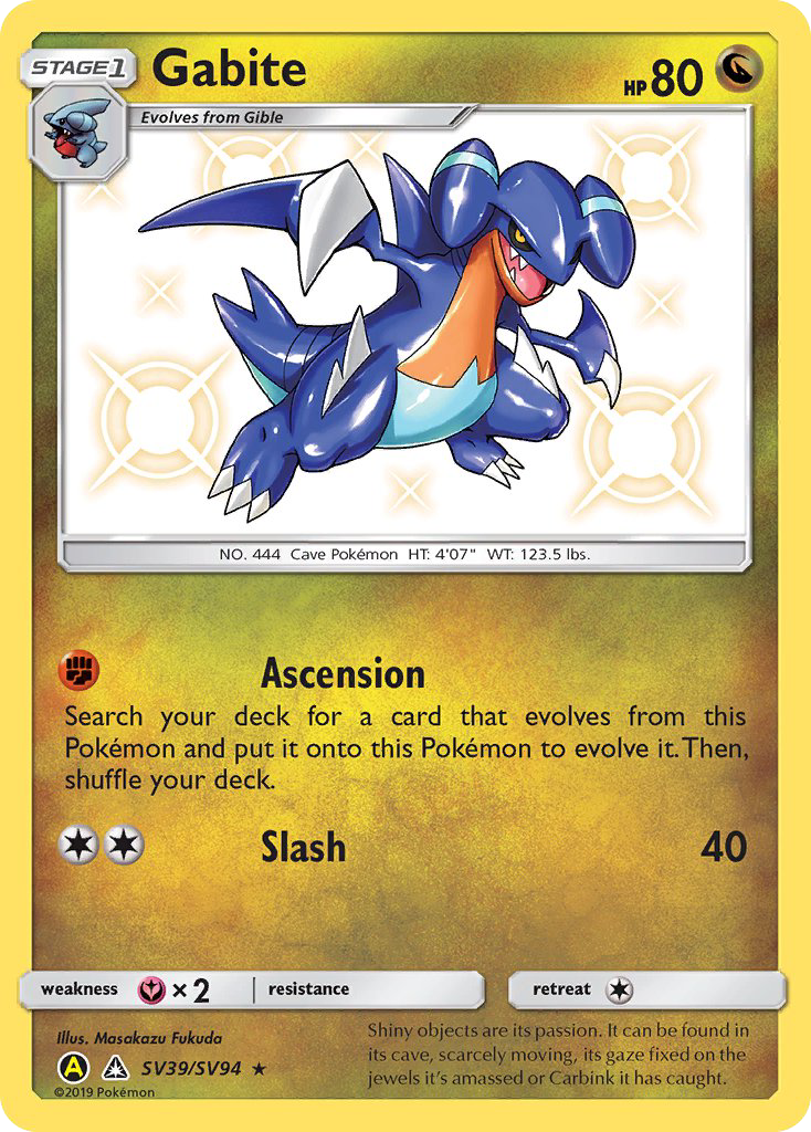 Gabite sma-SV39 Rare Shiny from Hidden Fates Shiny Vault Set