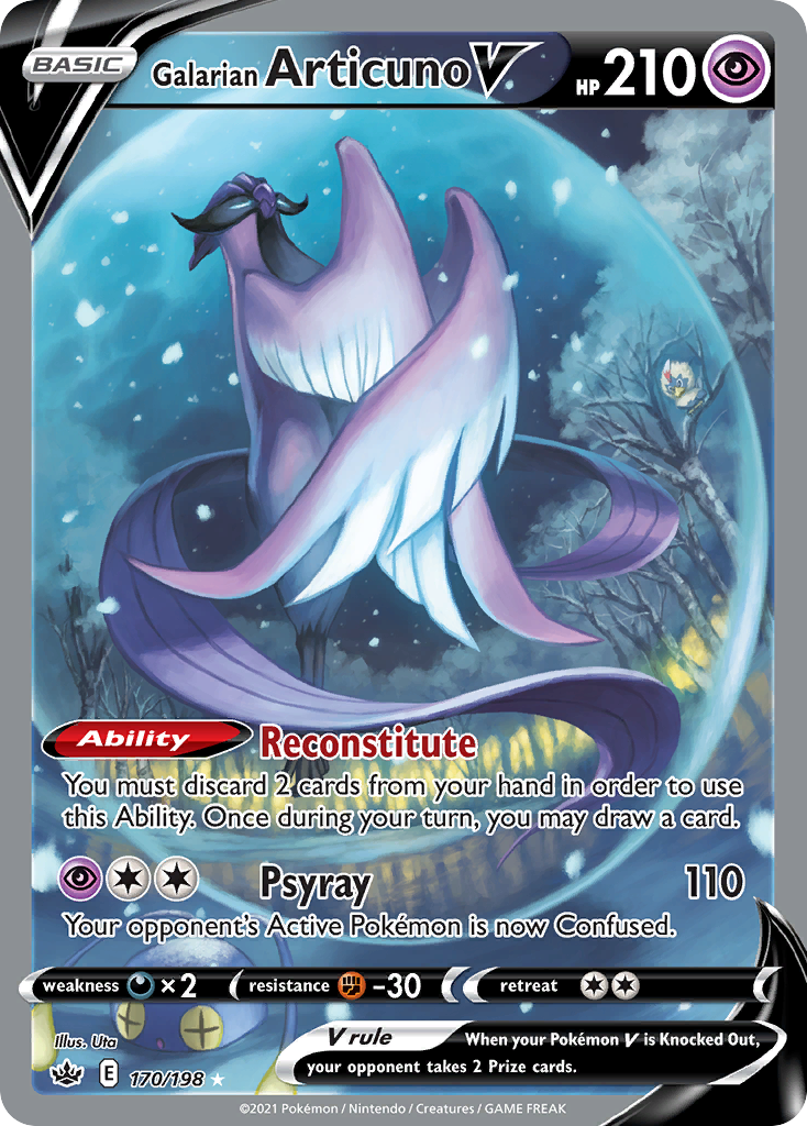 Galarian Articuno V swsh6-170 Rare Ultra from Chilling Reign Set