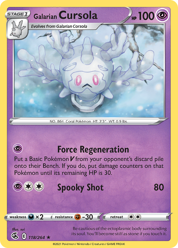 Galarian Cursola swsh8-118 Rare from Fusion Strike Set
