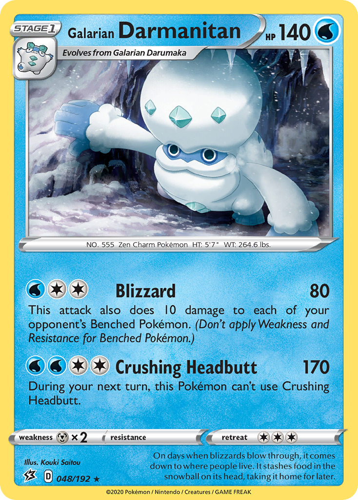 Galarian Darmanitan swsh2-48 Rare from Rebel Clash Set