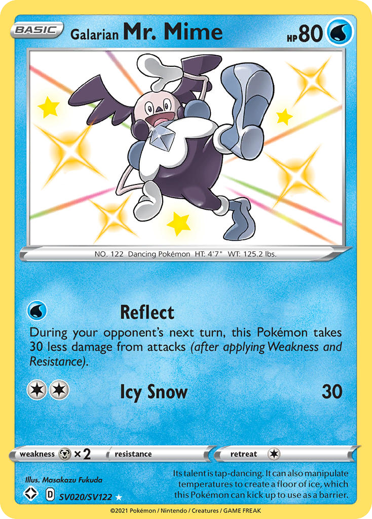 Galarian Mr. Mime swsh45sv-SV020 Rare Shiny from Shining Fates Shiny Vault Set