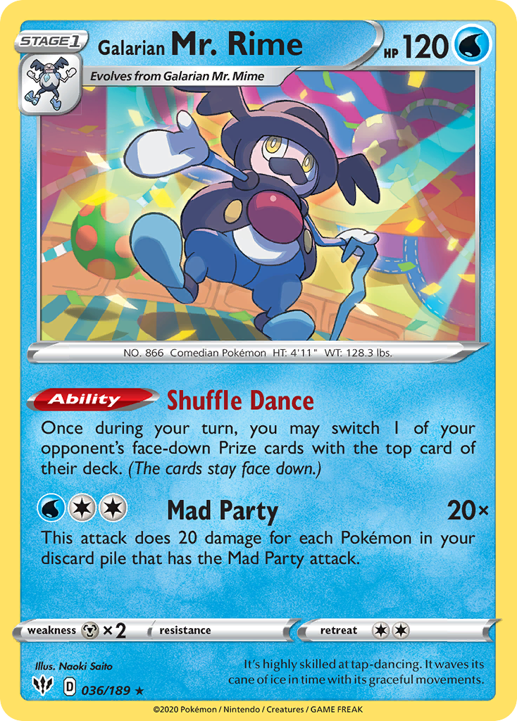 Galarian Mr. Rime swsh3-36 Rare from Darkness Ablaze Set
