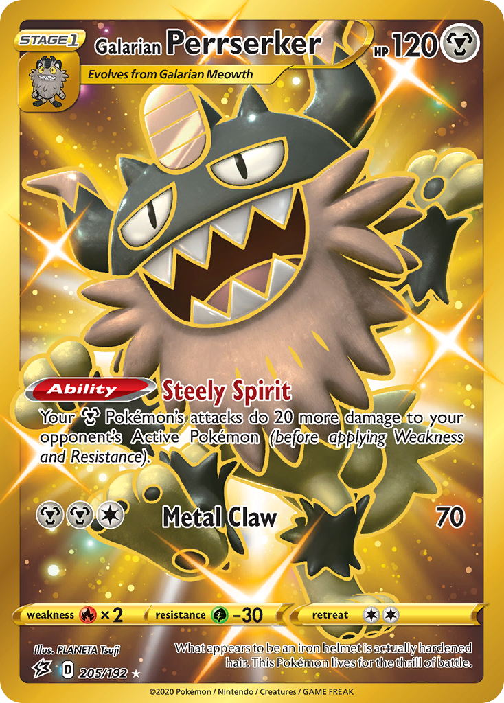 Galarian Perrserker swsh2-205 Rare Secret from Rebel Clash Set