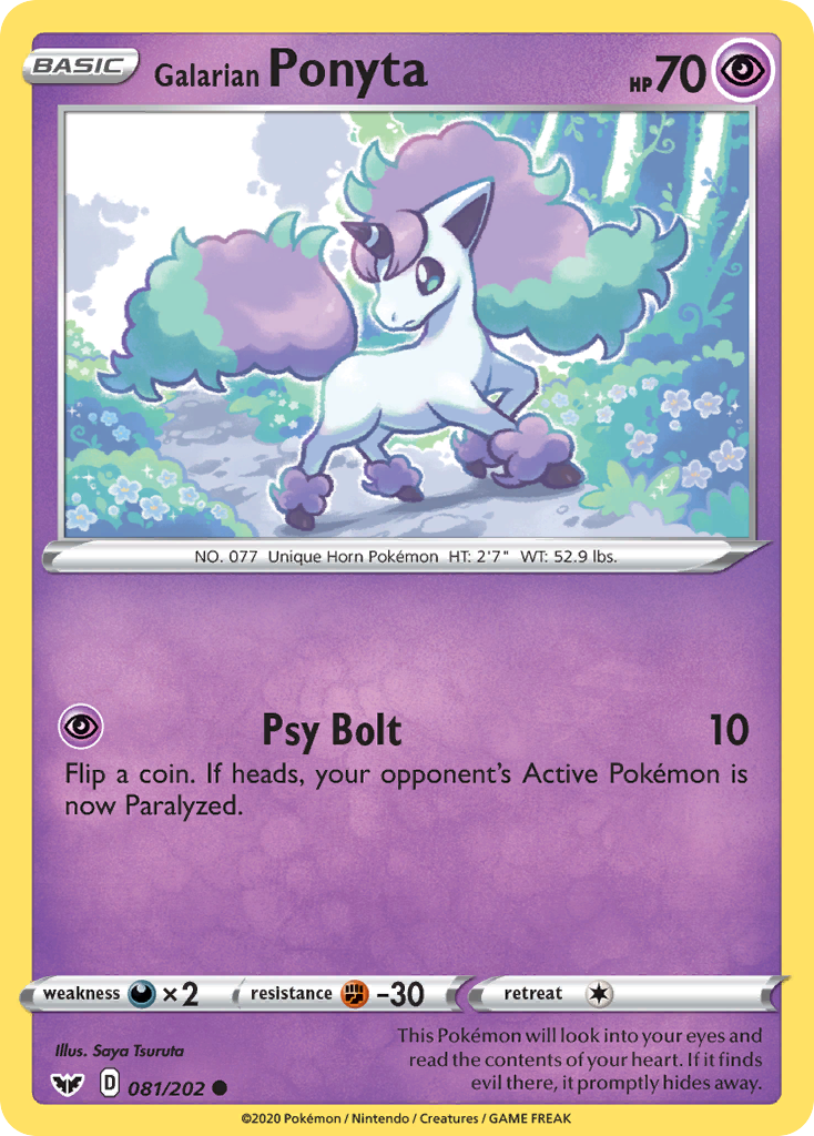 Galarian Ponyta swsh1-81 Common from Sword & Shield Set