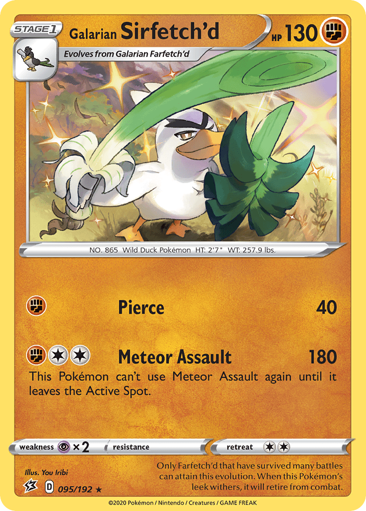 Galarian Sirfetch’d swsh2-95 Rare Holo from Rebel Clash Set