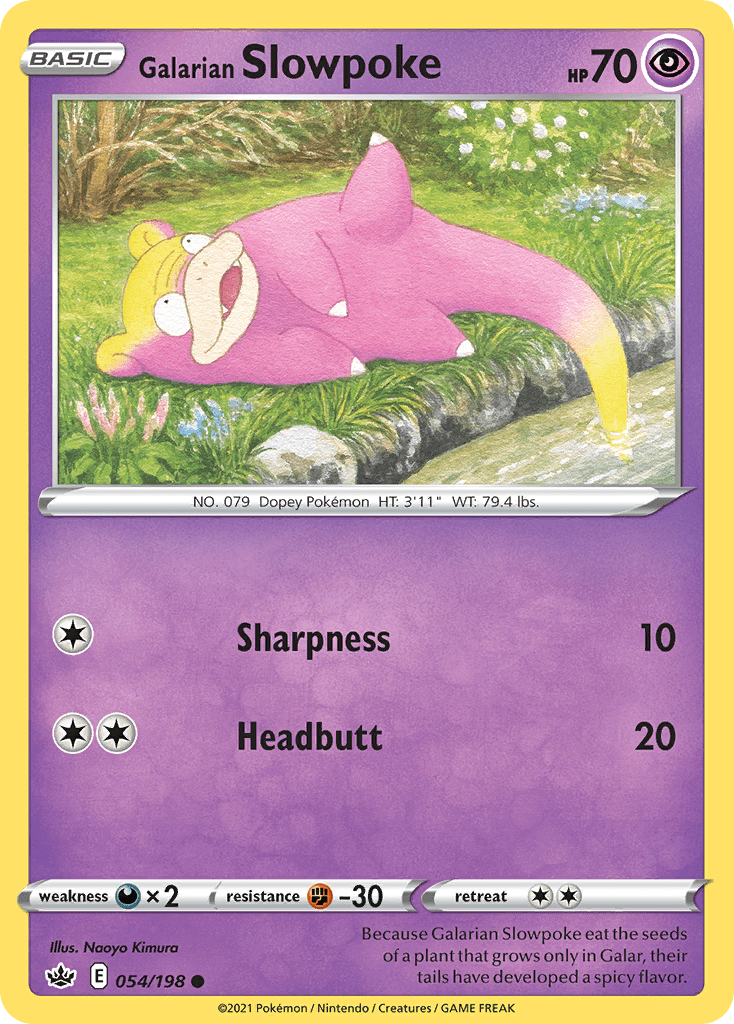 Galarian Slowpoke swsh6-54 Common from Chilling Reign Set