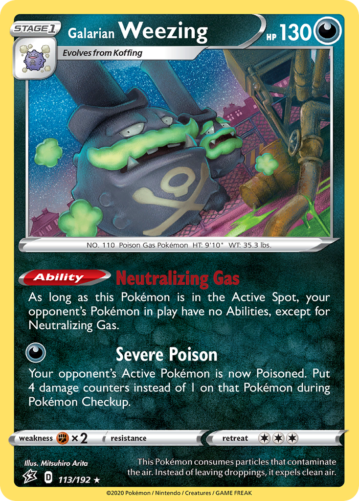 Galarian Weezing swsh2-113 Rare Holo from Rebel Clash Set