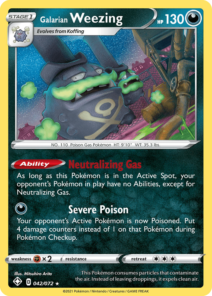 Galarian Weezing swsh45-42 Rare Holo from Shining Fates Set