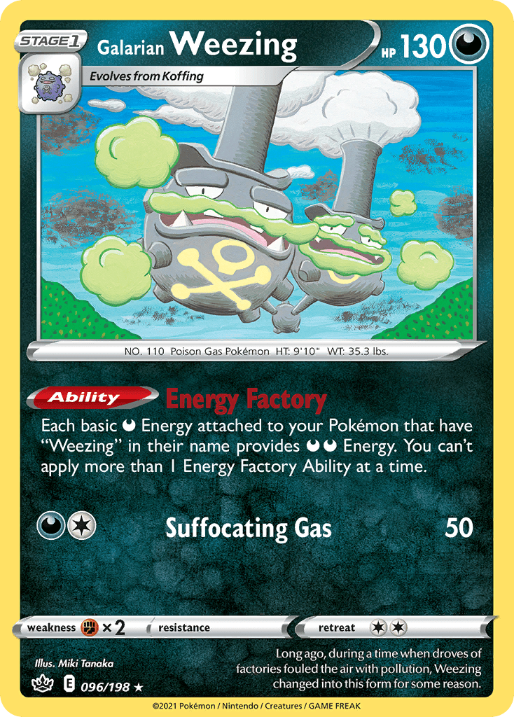 Galarian Weezing swsh6-96 Rare from Chilling Reign Set
