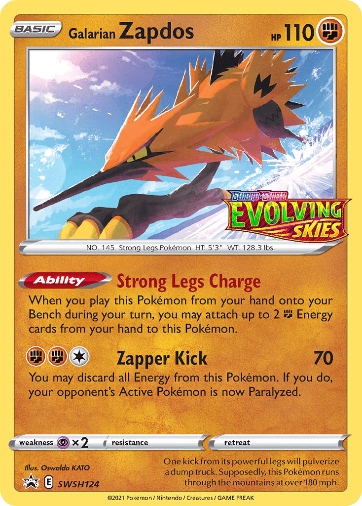 Galarian Zapdos swshp-SWSH124 Promo from SWSH Black Star Promos Set