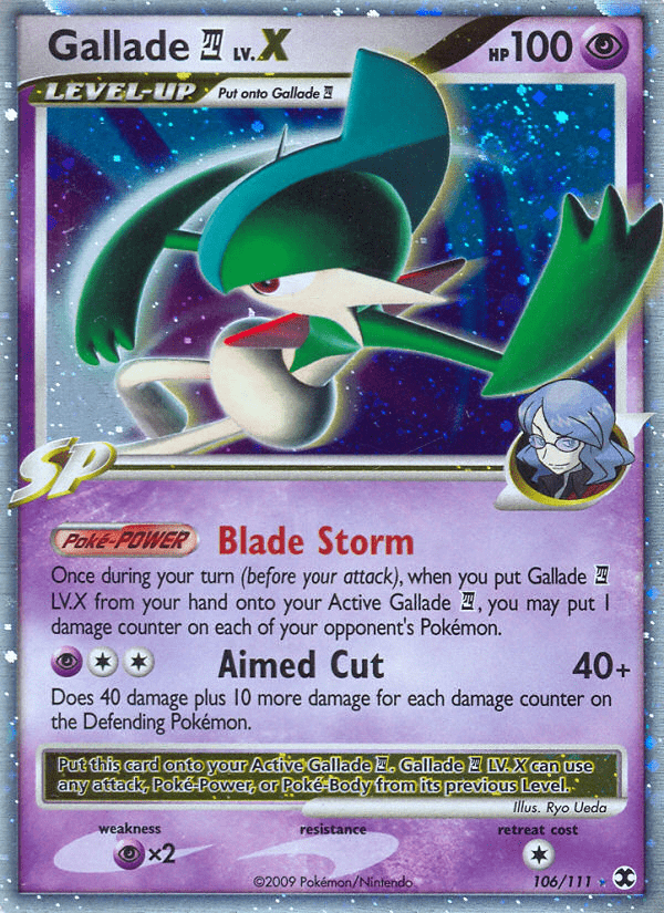 Gallade E4 LV.X pl2-106 Rare Holo LV.X from Rising Rivals Set