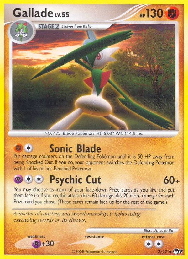 Gallade pop7-2 Rare from POP Series 7 Set