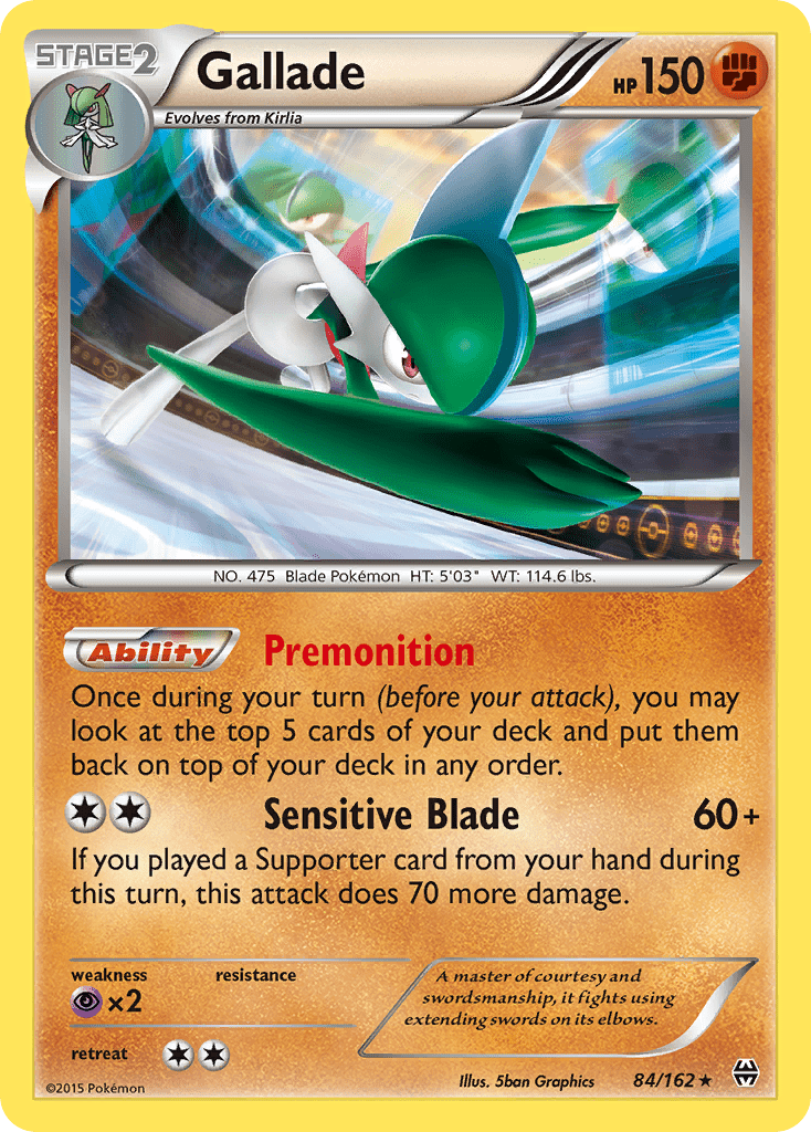 Gallade xy8-84 Rare Holo from BREAKthrough Set