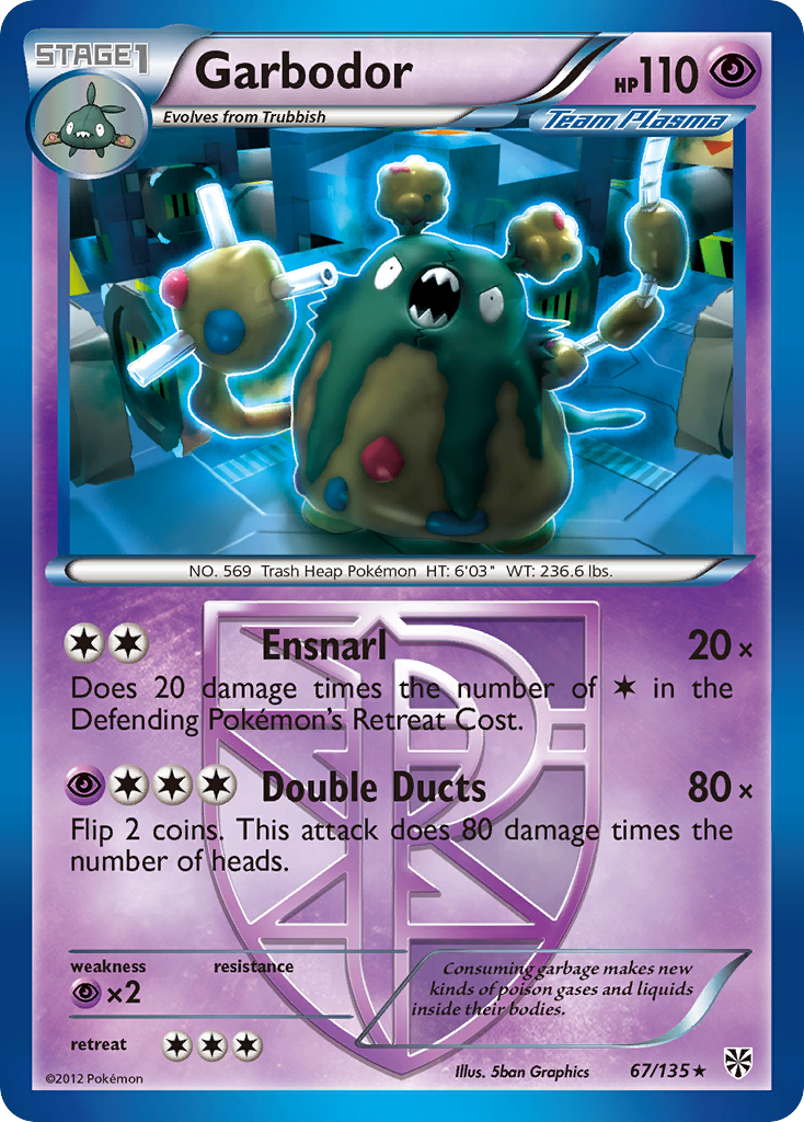 Garbodor bw8-67 Rare from Plasma Storm Set