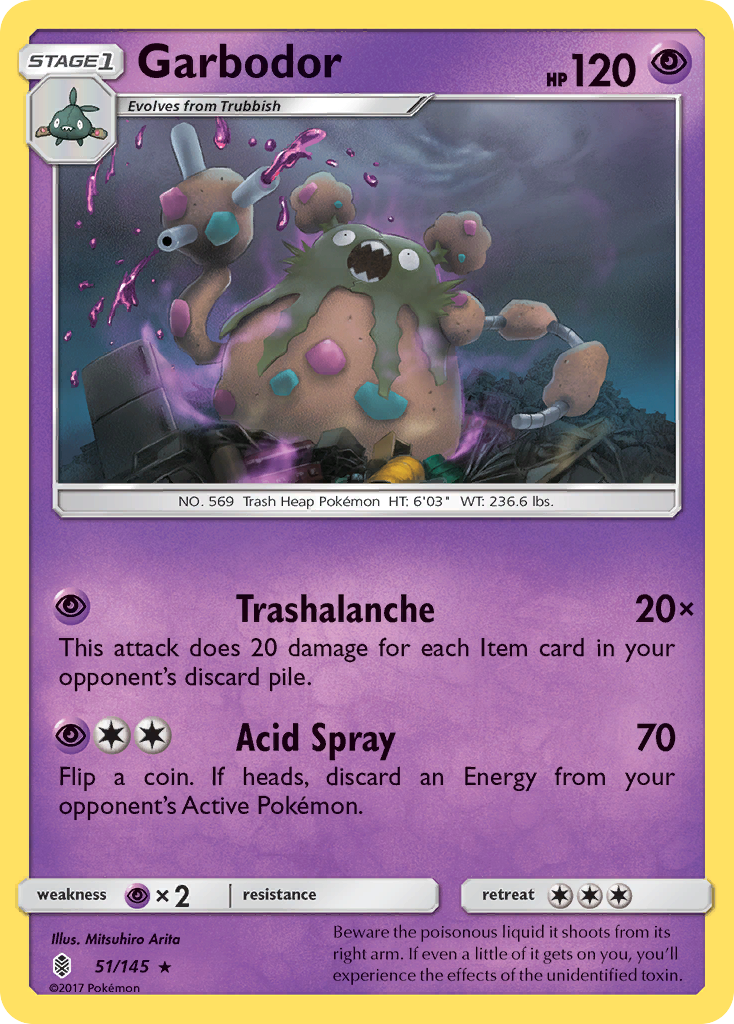 Garbodor sm2-51 Rare from Guardians Rising Set