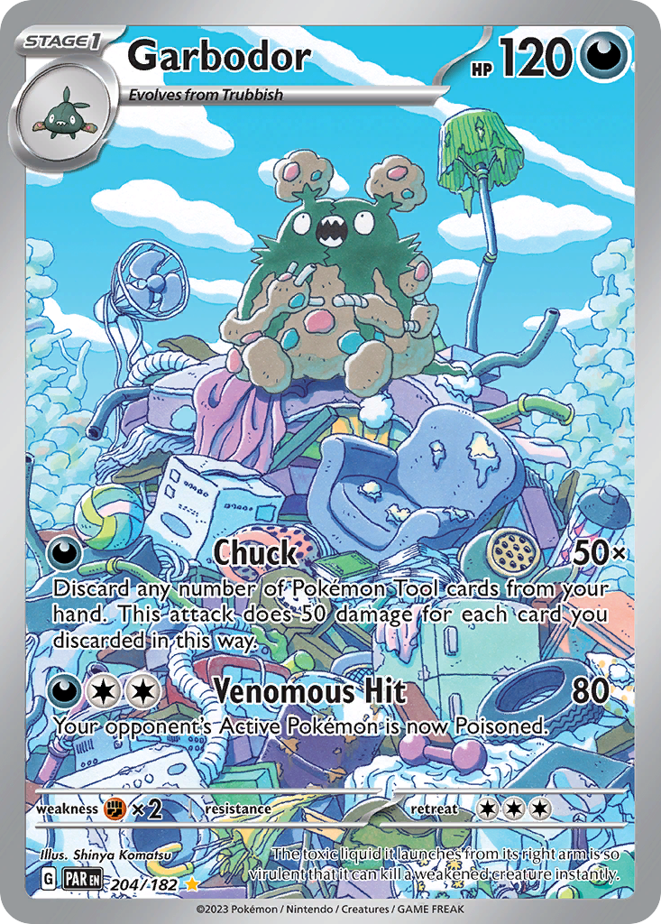 Garbodor sv4-204 Illustration Rare from Paradox Rift Set