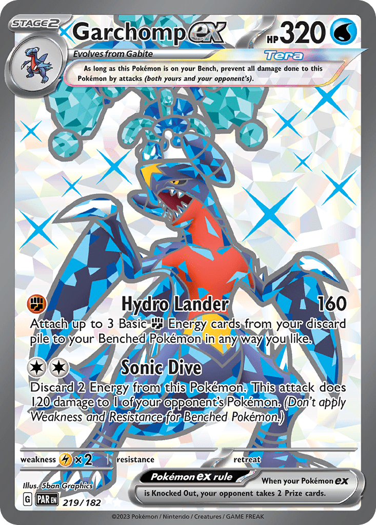 Garchomp ex sv4-219 Ultra Rare from Paradox Rift Set