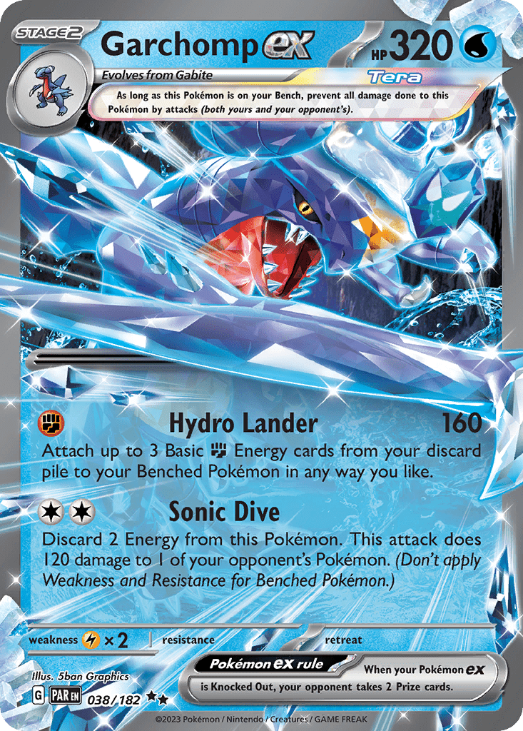 Garchomp ex sv4-38 Double Rare from Paradox Rift Set