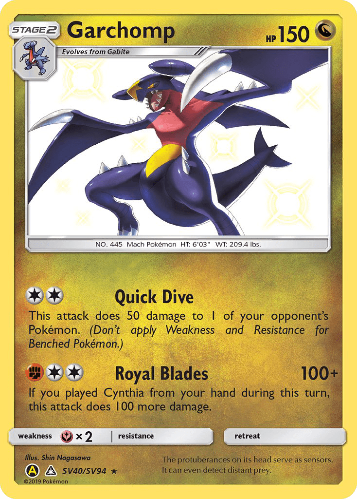 Garchomp sma-SV40 Rare Shiny from Hidden Fates Shiny Vault Set