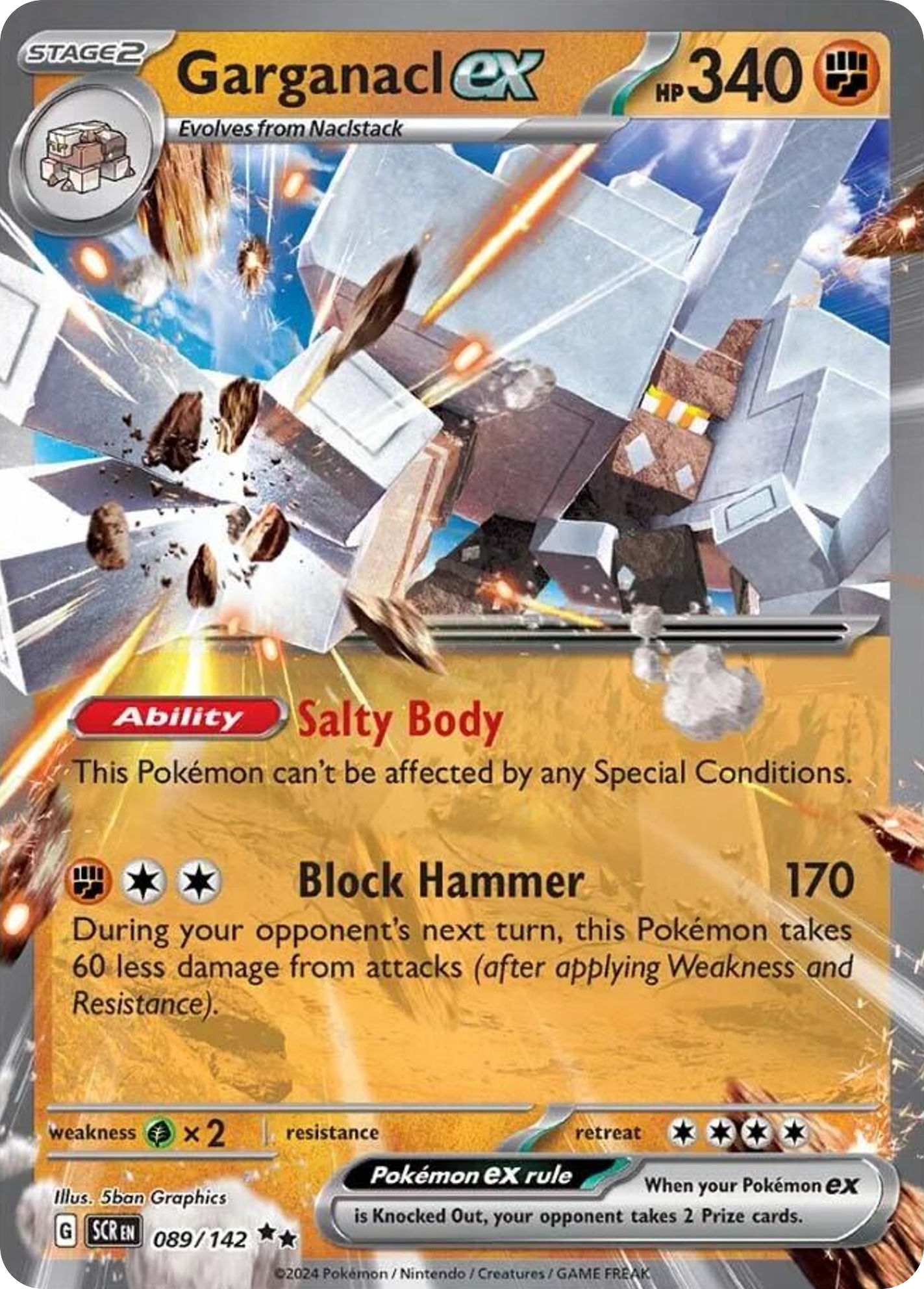 Garganacl ex sv7-89 Double Rare from Stellar Crown Set