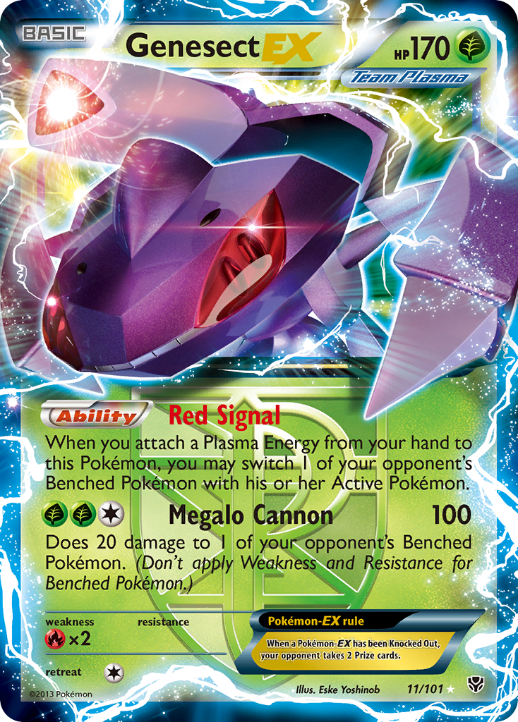 Genesect-EX bw10-11 Rare Holo EX from Plasma Blast Set