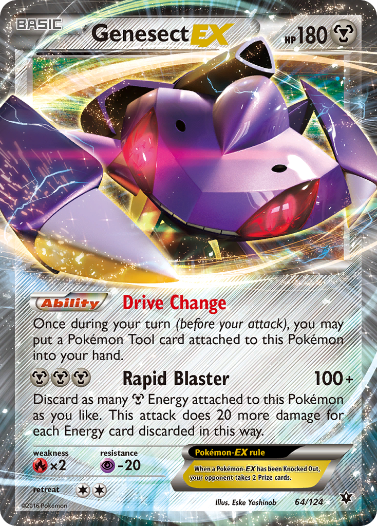 Genesect-EX xy10-64 Rare Holo EX from Fates Collide Set