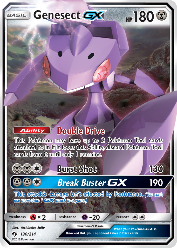 Genesect-GX sm8-130 Rare Holo GX from Lost Thunder Set