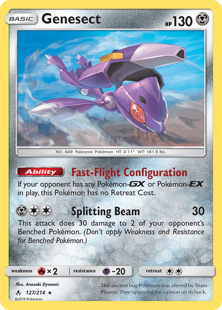 Genesect sm10-127 Rare from Unbroken Bonds Set