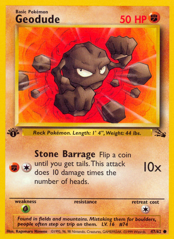 Geodude base3-47 Common from Fossil Set
