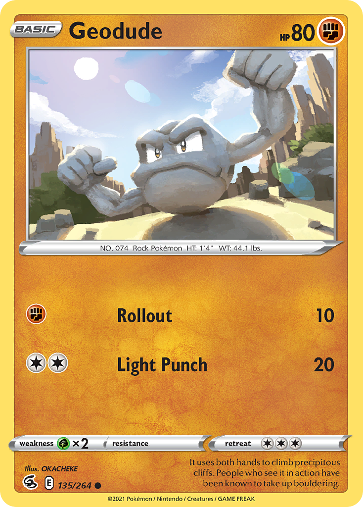 Geodude swsh8-135 Common from Fusion Strike Set