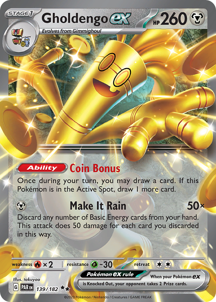 Gholdengo ex sv4-139 Double Rare from Paradox Rift Set
