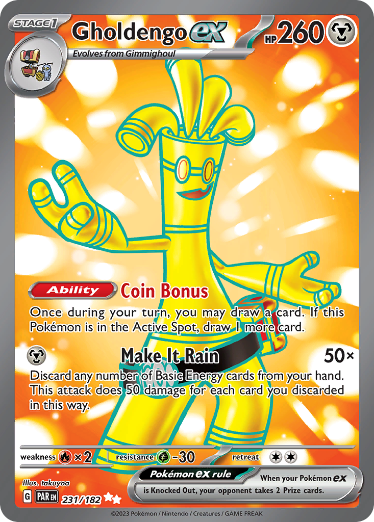 Gholdengo ex sv4-231 Ultra Rare from Paradox Rift Set