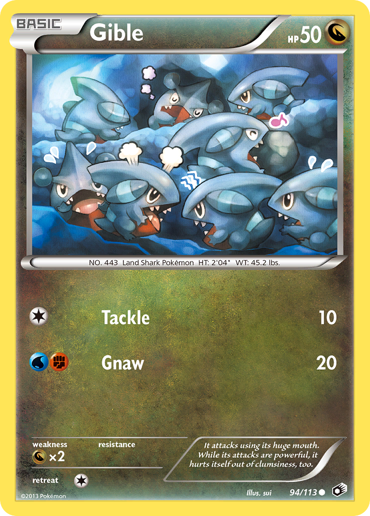 Gible bw11-94 Common from Legendary Treasures Set