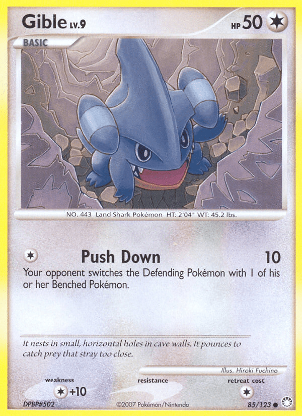 Gible dp2-85 Common from Mysterious Treasures Set