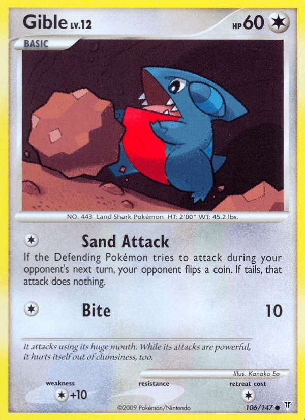 Gible pl3-106 Common from Supreme Victors Set