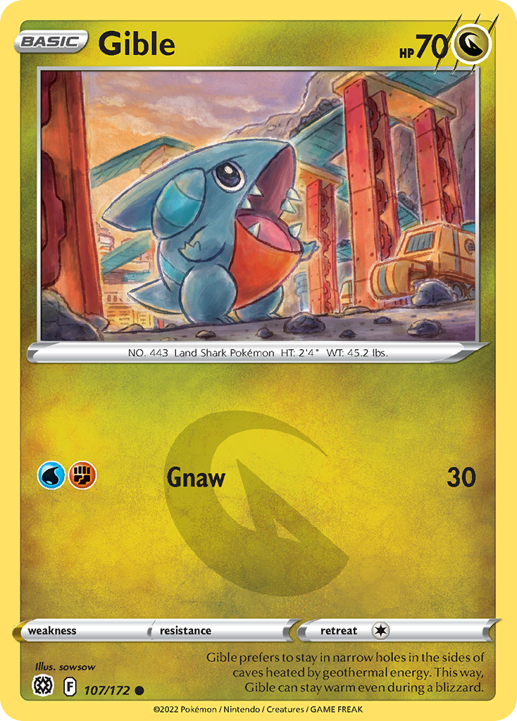 Gible swsh9-107 Common from Brilliant Stars Set