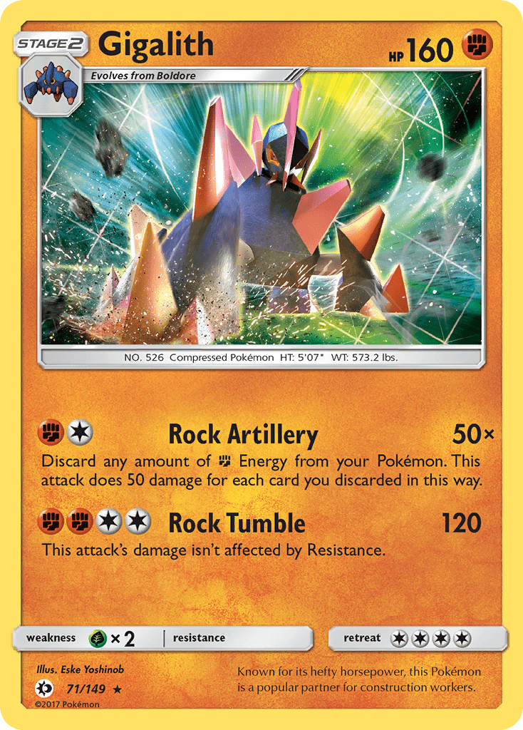 Gigalith sm1-71 Rare Holo from Sun & Moon Set