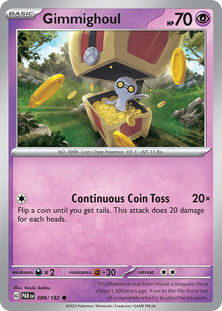 Gimmighoul sv4-88 Common from Paradox Rift Set