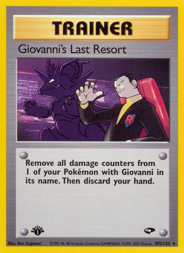 Giovanni’s Last Resort gym2-105 Rare from Gym Challenge Set