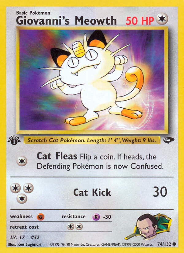 Giovanni’s Meowth gym2-74 Common from Gym Challenge Set
