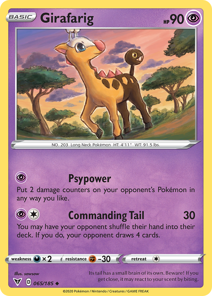 Girafarig swsh4-65 Uncommon from Vivid Voltage Set