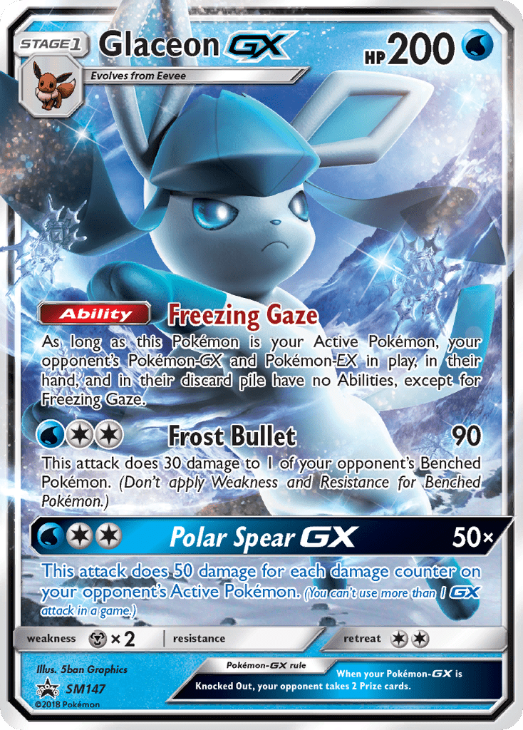 Glaceon-GX smp-SM147 Promo from SM Black Star Promos Set