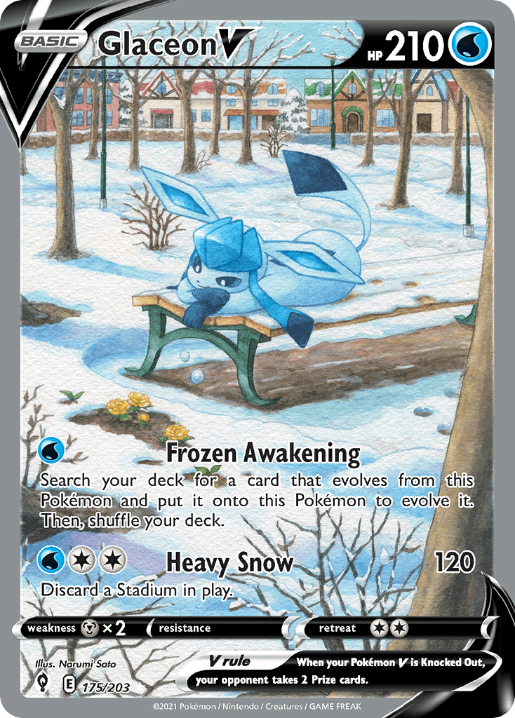 Glaceon V swsh7-175 Rare Ultra from Evolving Skies Set