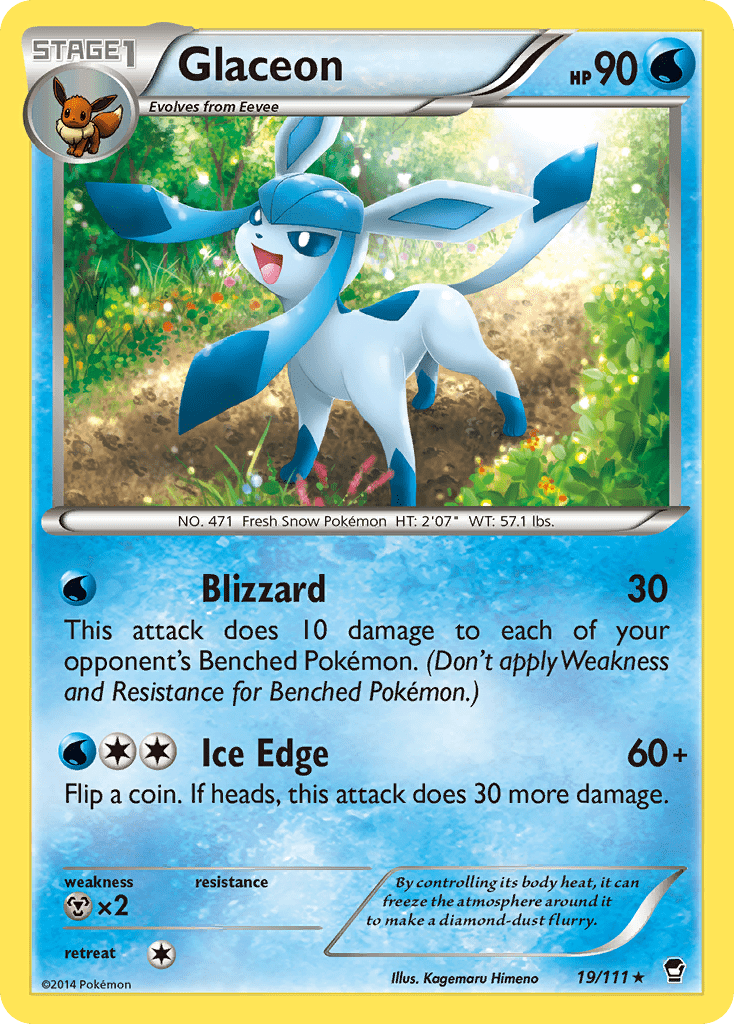 Glaceon xy3-19 Rare from Furious Fists Set
