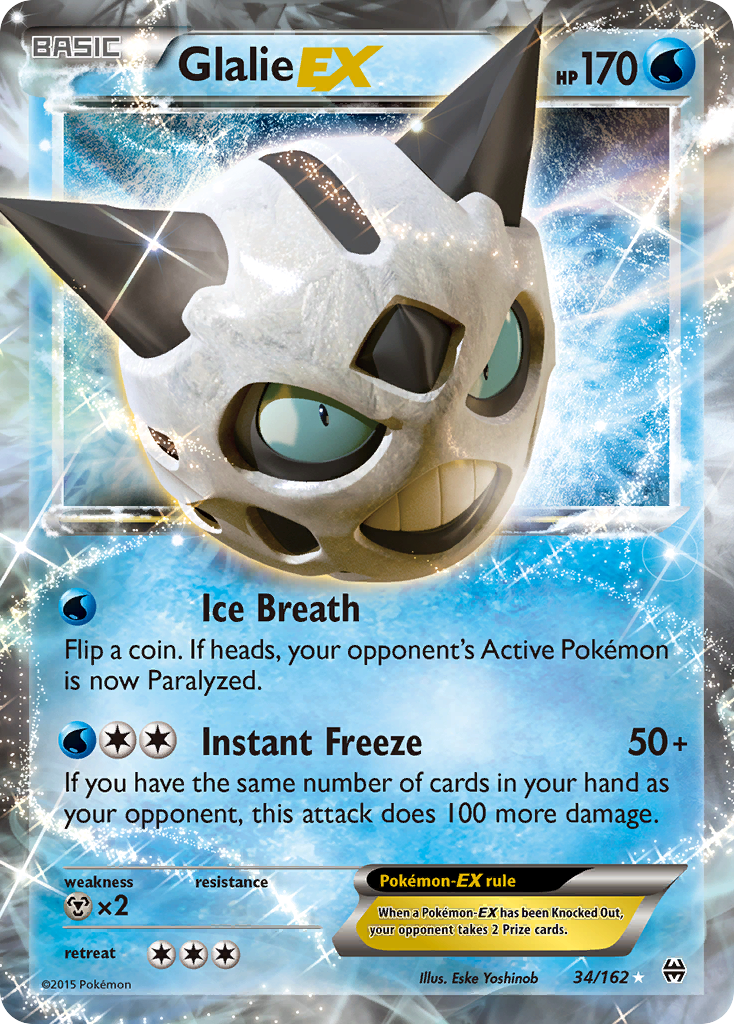 Glalie-EX xy8-34 Rare Holo EX from BREAKthrough Set
