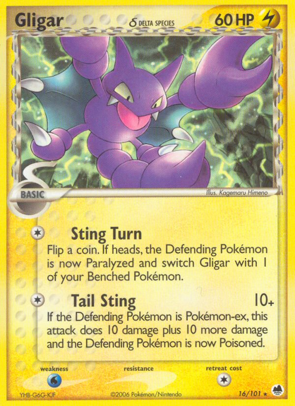 Gligar δ ex15-16 Rare from Dragon Frontiers Set
