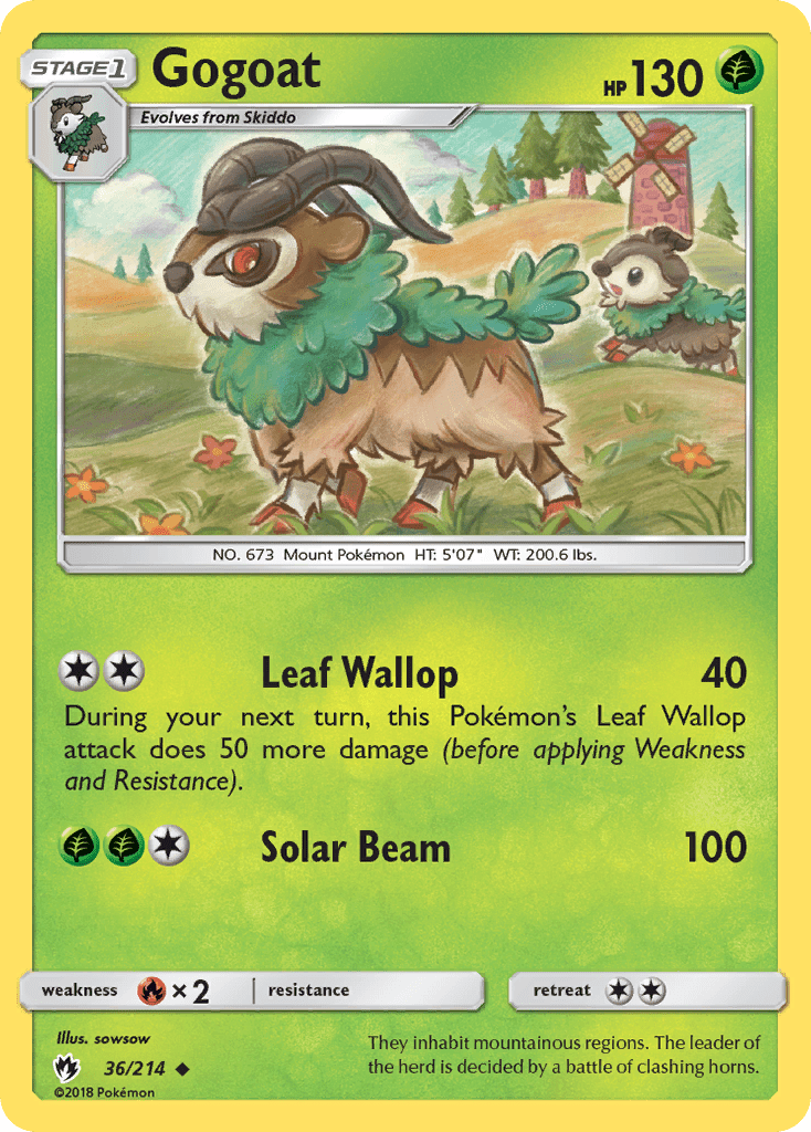 Gogoat sm8-36 Uncommon from Lost Thunder Set