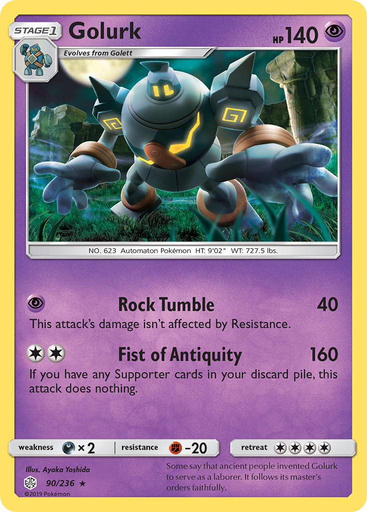 Golurk sm12-90 Rare from Cosmic Eclipse Set
