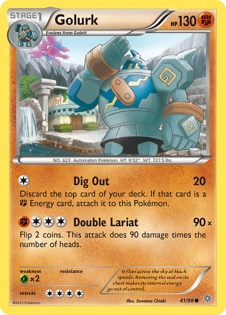 Golurk xy7-41 Common from Ancient Origins Set